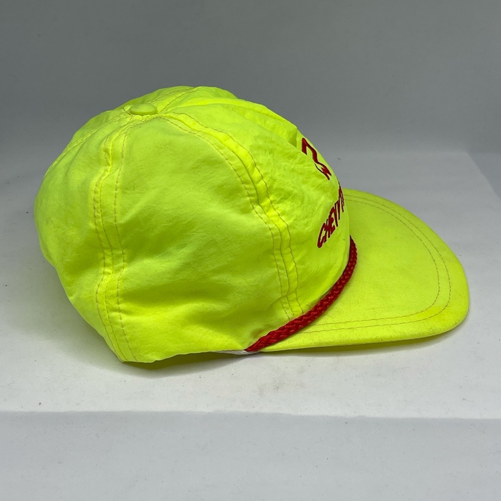 Vintage Chevy Thunder Neon Yellow SnapBack Hat Cap - Picture 2 of 7